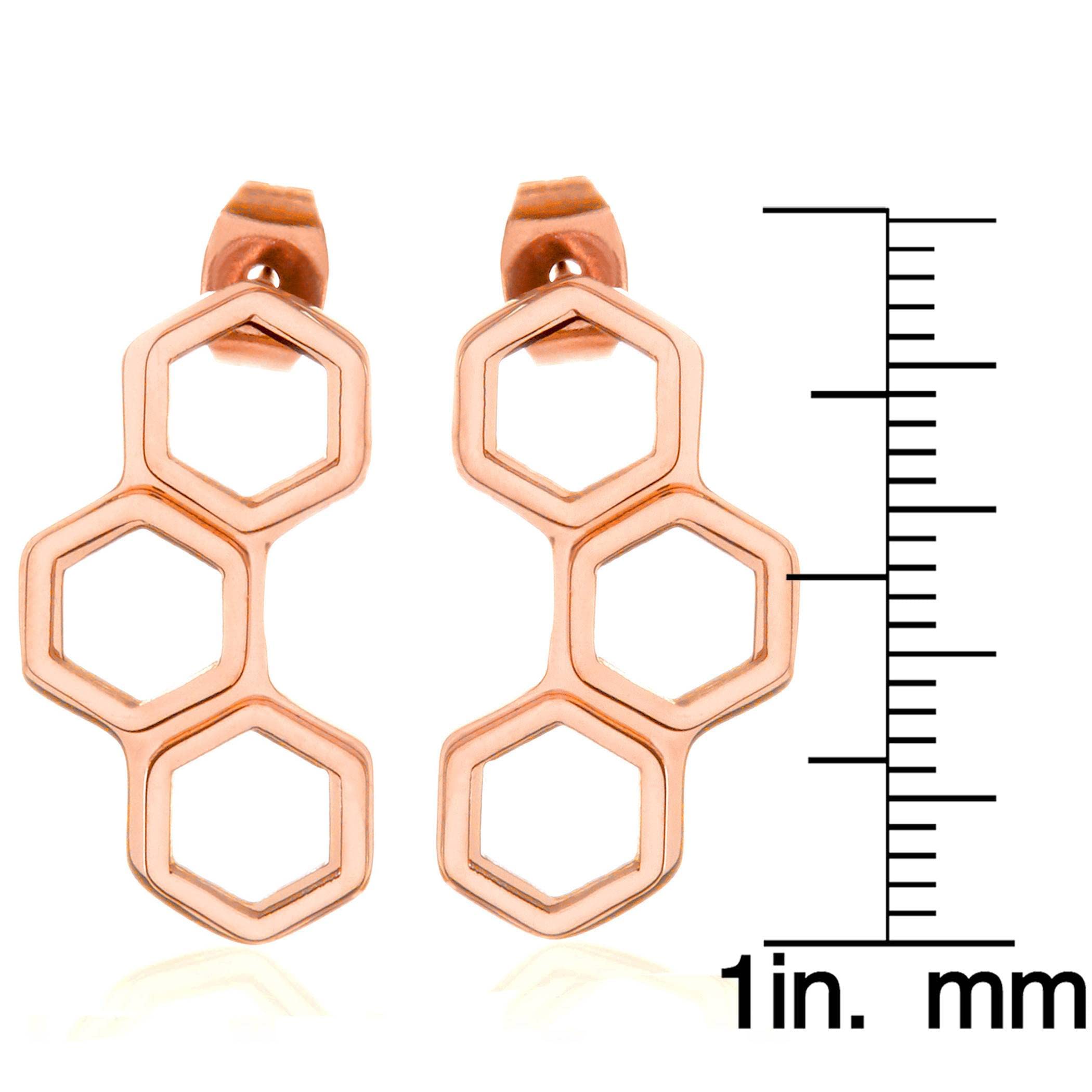 Foto 4 pulgar | Pendientes West Coast Jewelry Chapados En Oro Rosa Pulido - Venta Internacional.