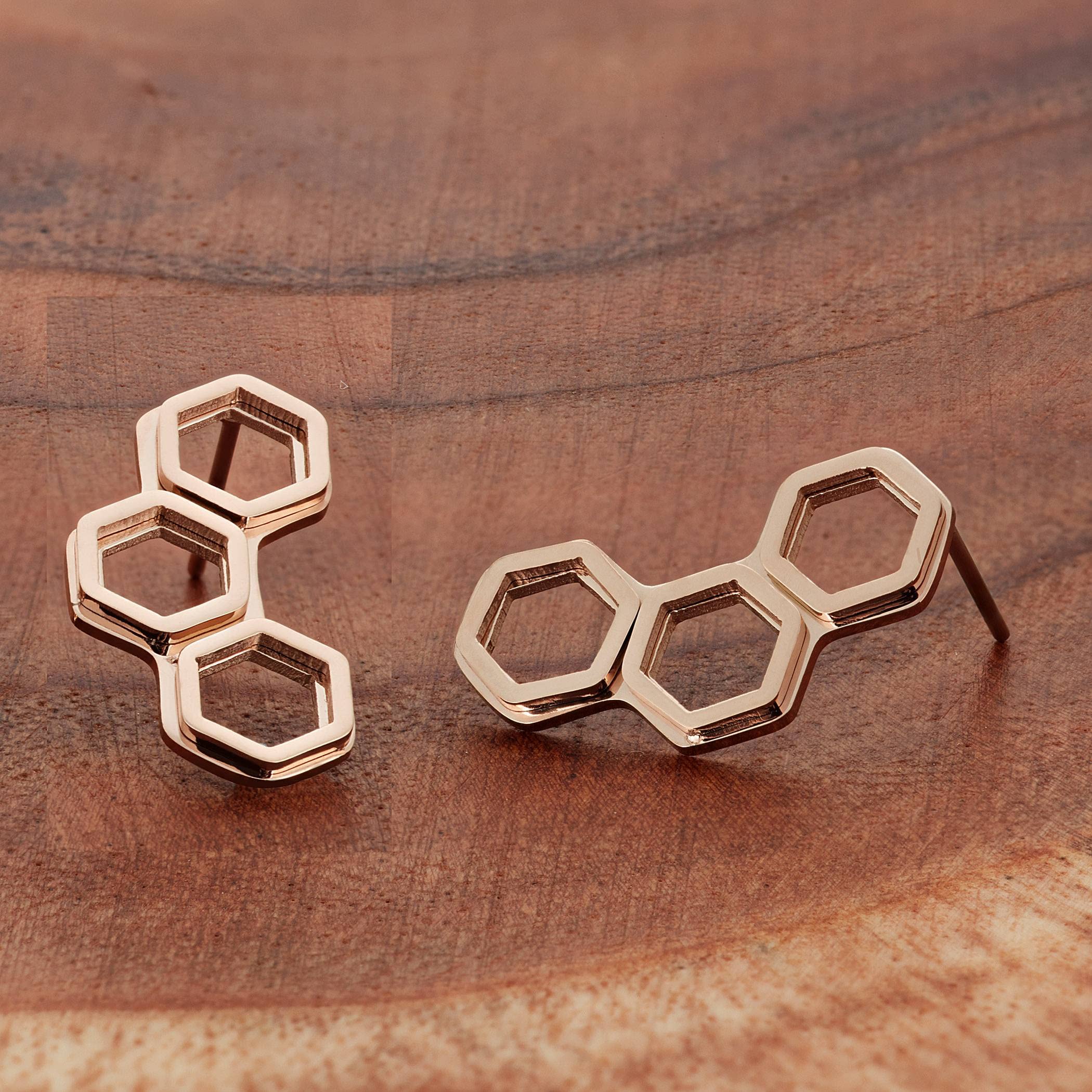 Foto 4 | Pendientes West Coast Jewelry Chapados En Oro Rosa Pulido - Venta Internacional.