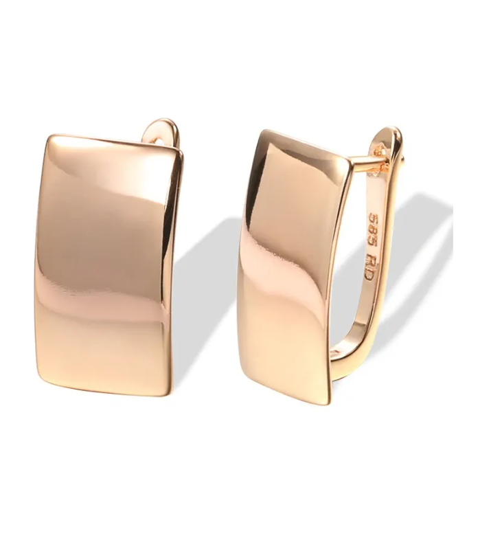Foto 1 | Aretes Mujer Arracadas Cuadradas Pendientes Oro Galvanizado Elegantes Mujeres Oro Galvanizado De 18k