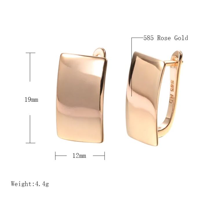 Foto 3 pulgar | Aretes Mujer Arracadas Cuadradas Pendientes Oro Galvanizado Elegantes Mujeres Oro Galvanizado De 18k