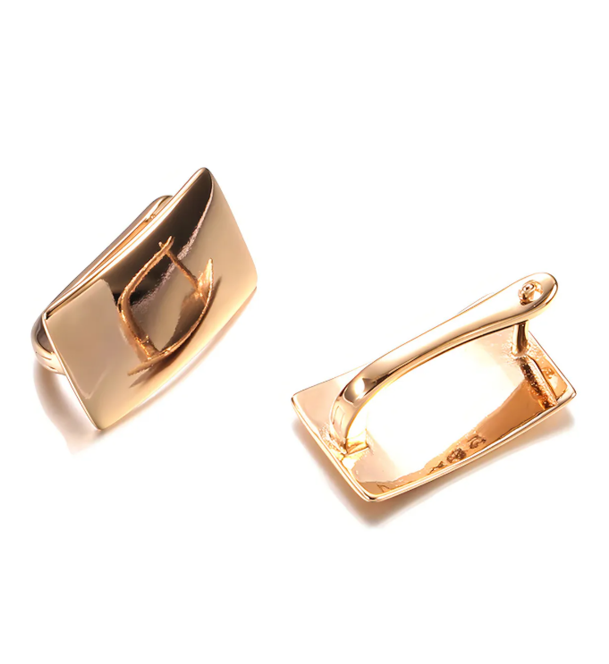 Foto 3 | Aretes Mujer Arracadas Cuadradas Pendientes Oro Galvanizado Elegantes Mujeres Oro Galvanizado De 18k