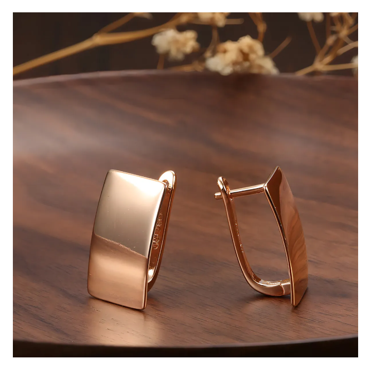 Foto 6 pulgar | Aretes Mujer Arracadas Cuadradas Pendientes Oro Galvanizado Elegantes Mujeres Oro Galvanizado De 18k