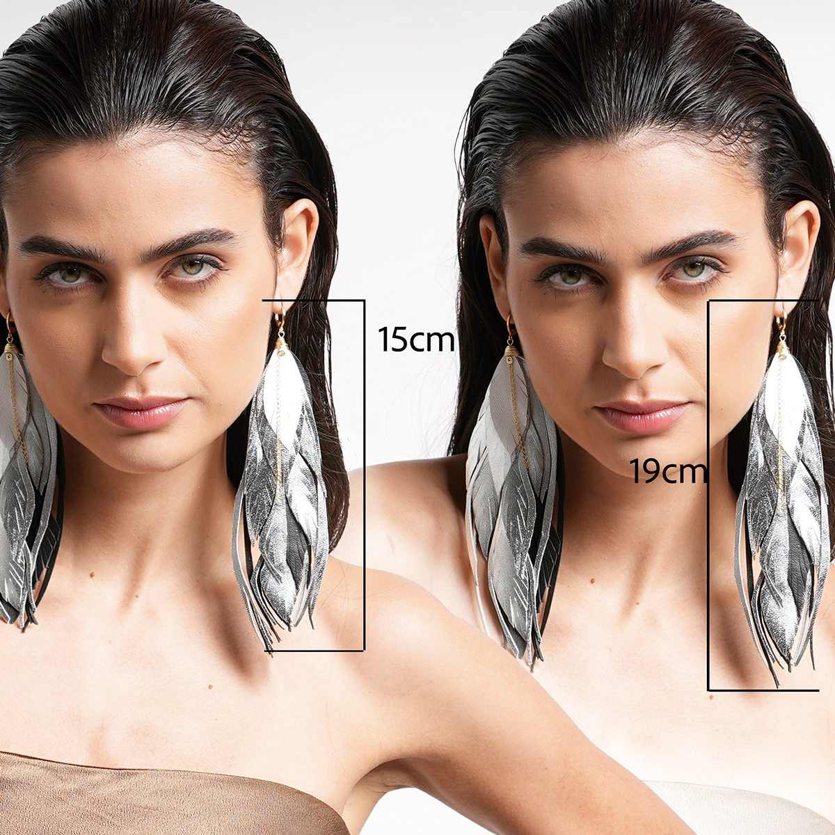 Foto 7 pulgar | Aretes Largos Mujer De Plumas Vangania Joyería Para Mujer