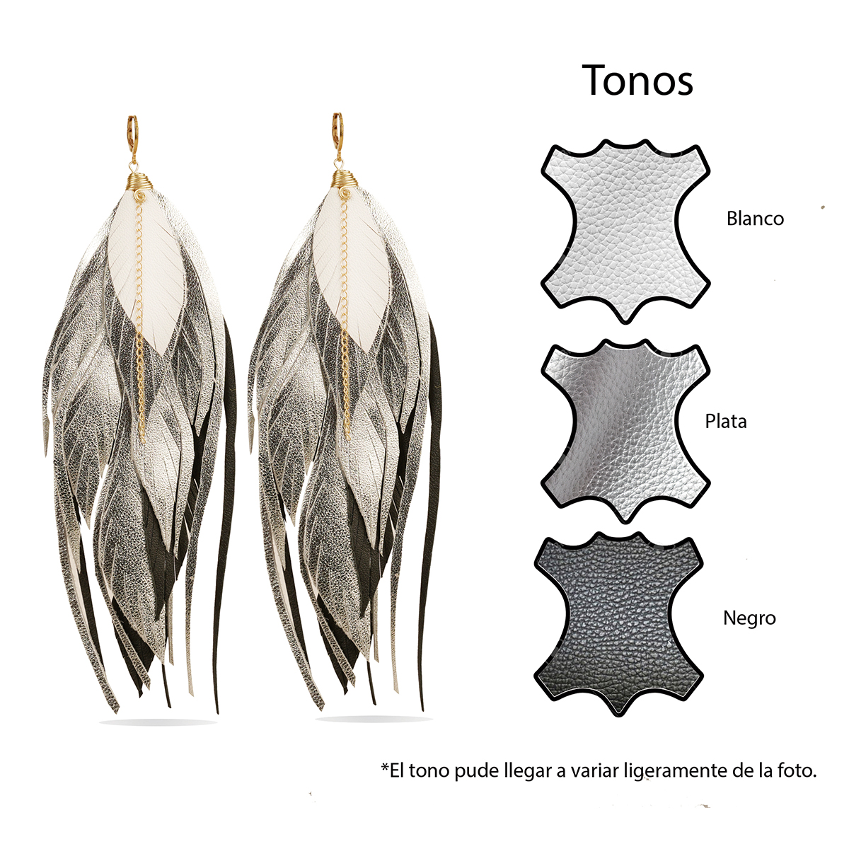 Foto 5 pulgar | Aretes Largos Mujer De Plumas Vangania Joyería Para Mujer 15