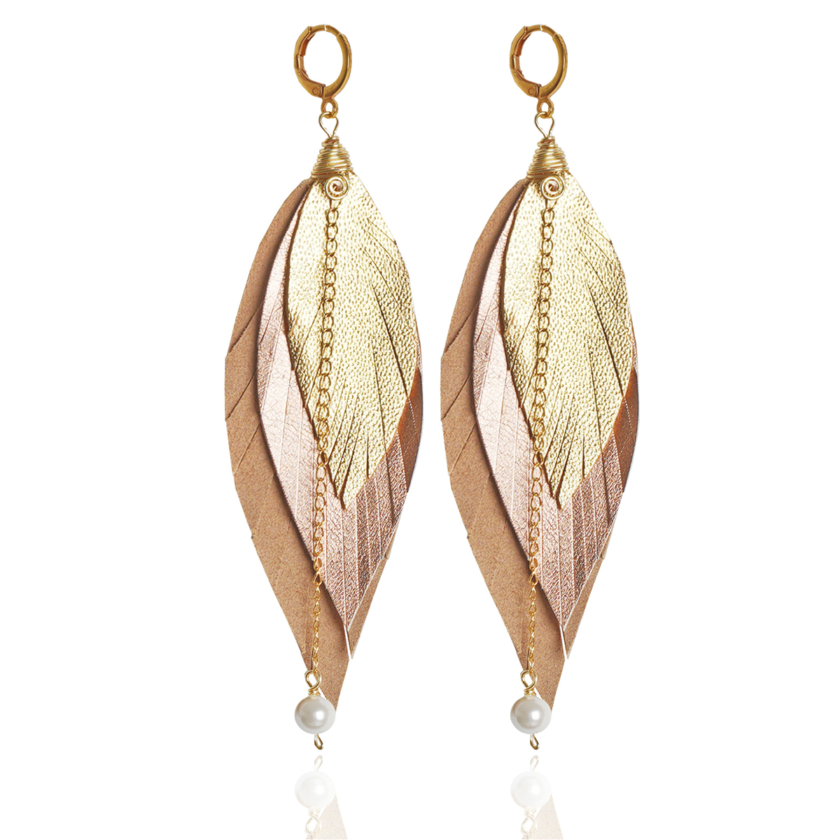 Foto 2 pulgar | Aretes Largos Mujer De Plumas Gavilán Joyería Vangania