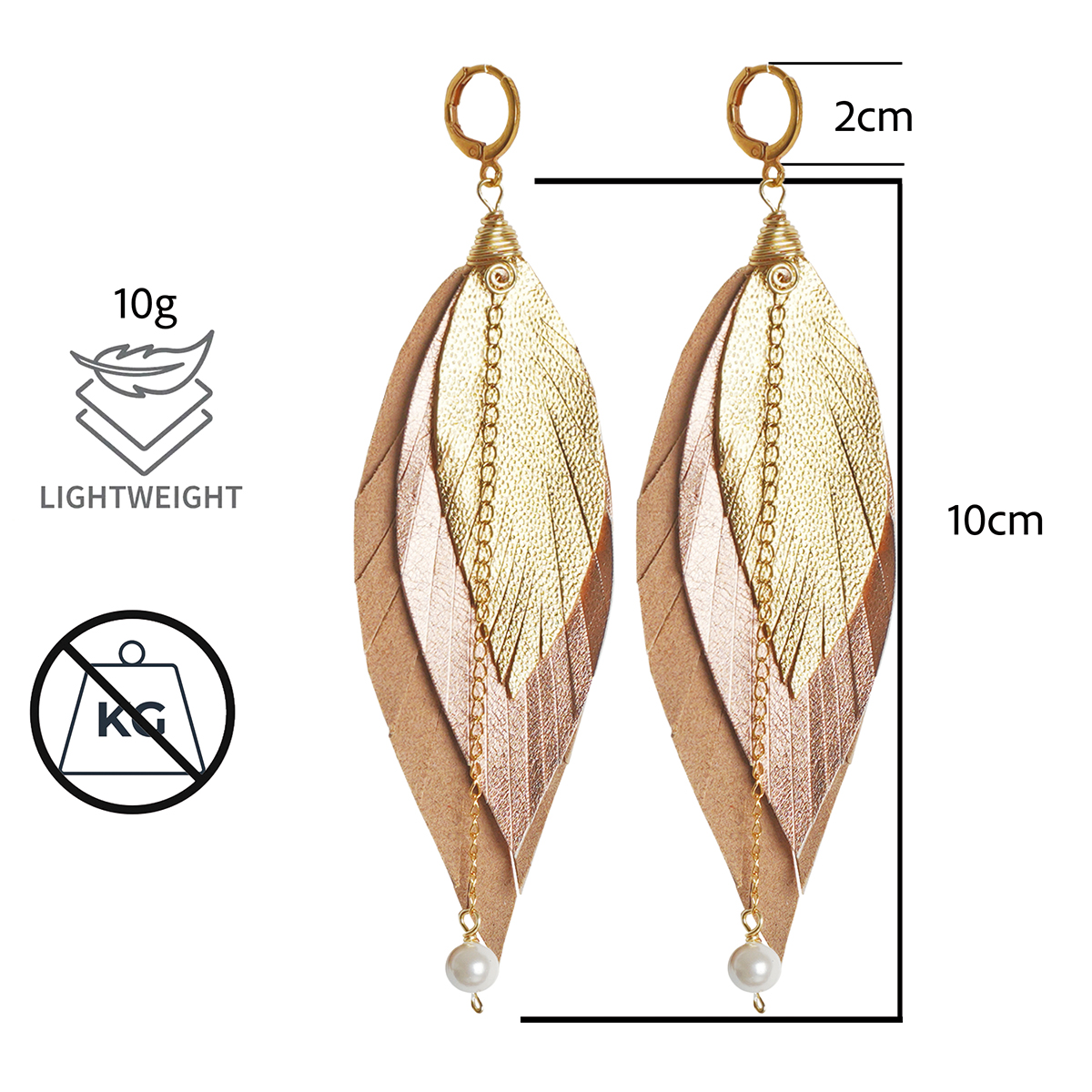 Foto 4 pulgar | Aretes Largos Mujer De Plumas Gavilán Joyería Vangania