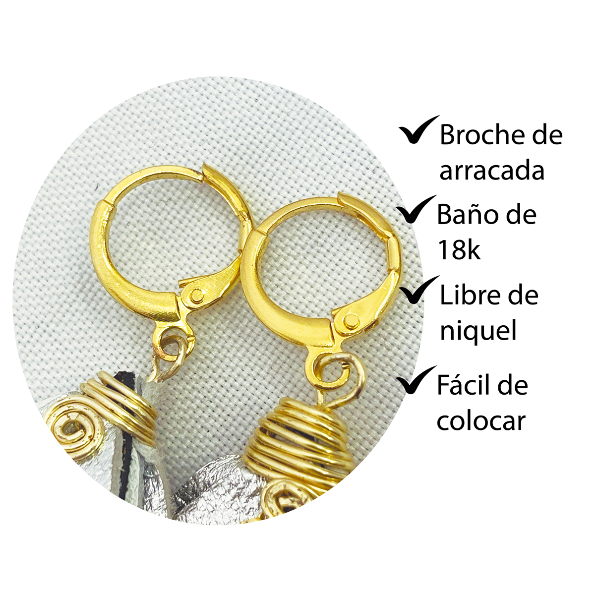 Foto 8 pulgar | Aretes Largos Mujer De Plumas Dorados Vangania Elegant Gold