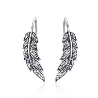 Foto 1 | Aretes Chulada, Brillo Y Plumas De Plata .925 Con Chapa De Platino, Se Puden Mojar