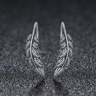 Foto 3 | Aretes Chulada, Brillo Y Plumas De Plata .925 Con Chapa De Platino, Se Puden Mojar