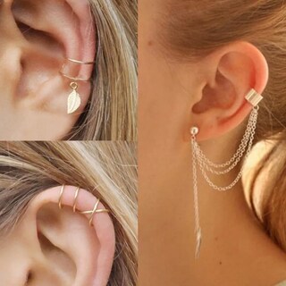 Foto 4 | Aretes Largos 7 Clips De Oreja Lab.g Dorado