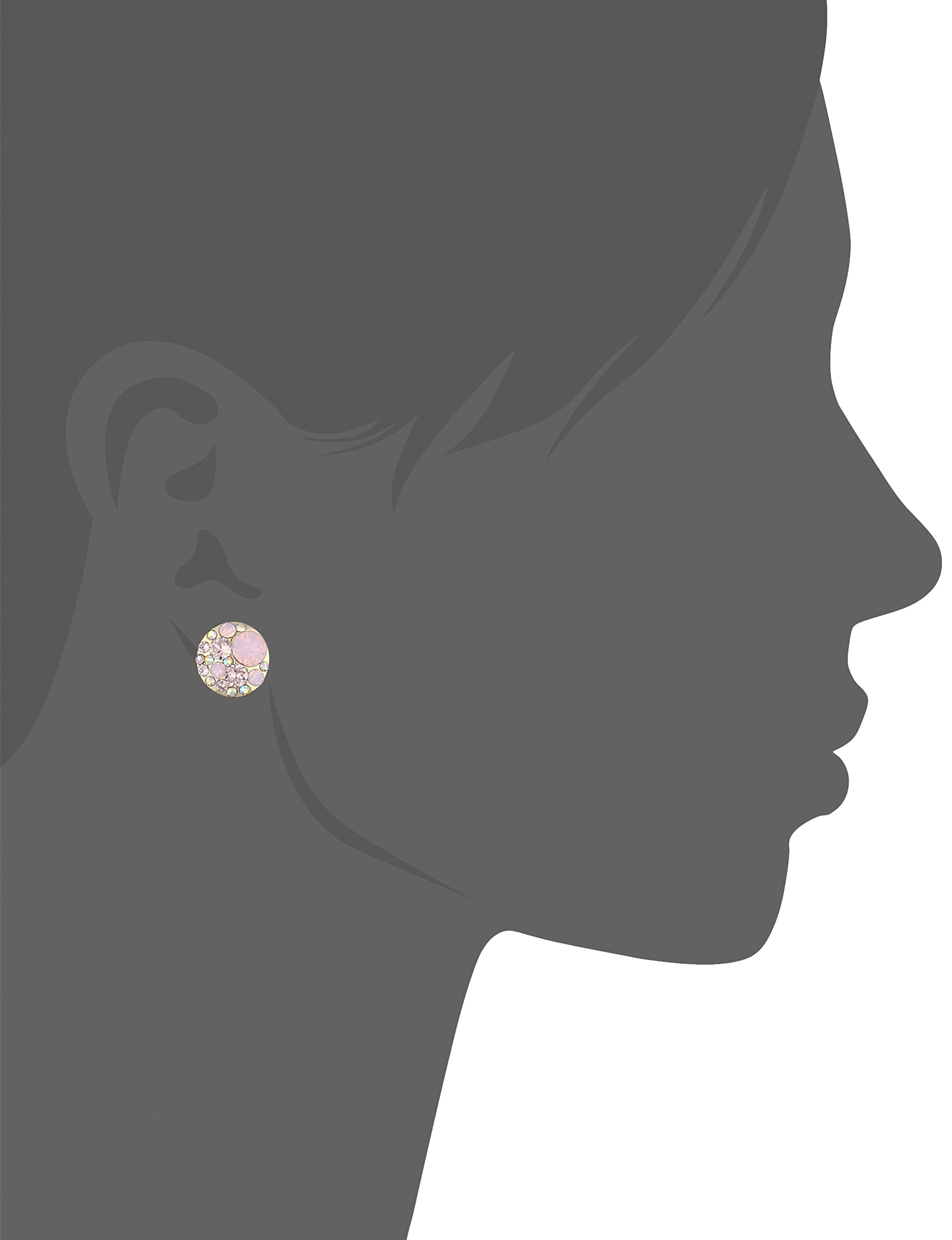 Foto 3 pulgar | Pendientes De Tuerca Betsey Johnson Con Cuentas Facetadas Redondas En Oro Rosa - Venta Internacional.