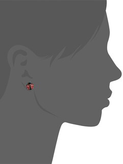 Foto 2 | Pendientes Betsey Johnson Con Diseño De Mariquita Roja Y Negra - Venta Internacional.