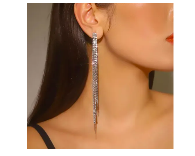 Foto 4 pulgar | Aretes De Acero Inoxidable Xtellar Dama Largos Aretes De Oro Plata