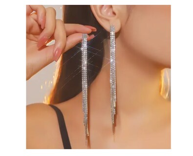 Foto 4 | Aretes De Acero Inoxidable Xtellar Dama Largos Aretes De Oro Plata