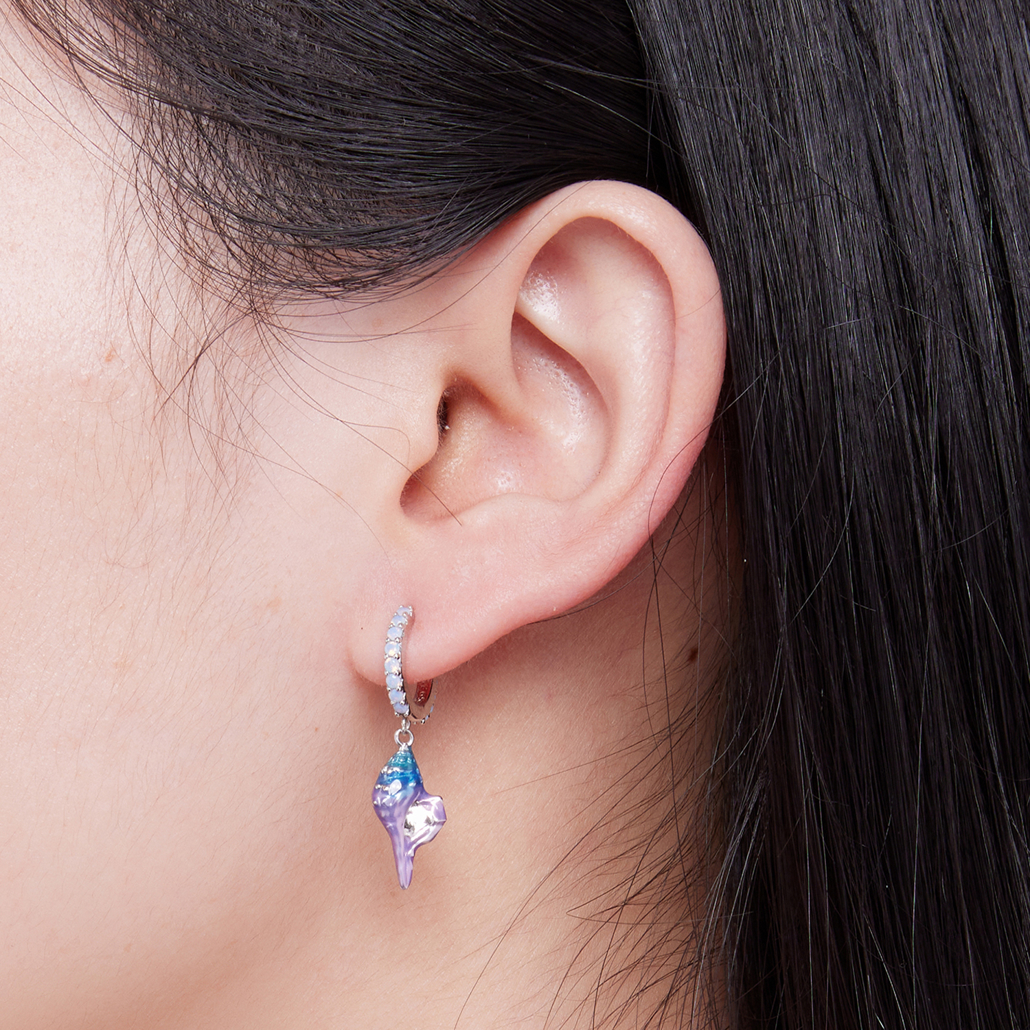 Foto 2 | Aretes Chulada  Caracol De Mar De Plata .925 Con Chaapa De Platino  Se Pueden Mojar