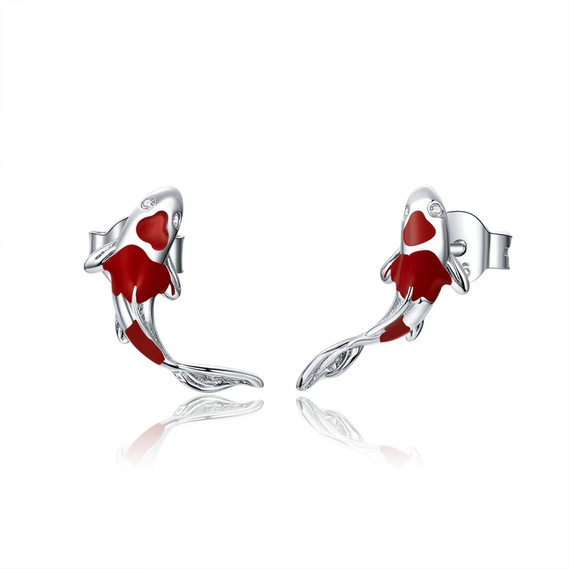 Foto 1 | Aretes Chulada  Pez Koi De Plata .925 Con Chapa De Platino Que Los Protege De Agua Y Químicos