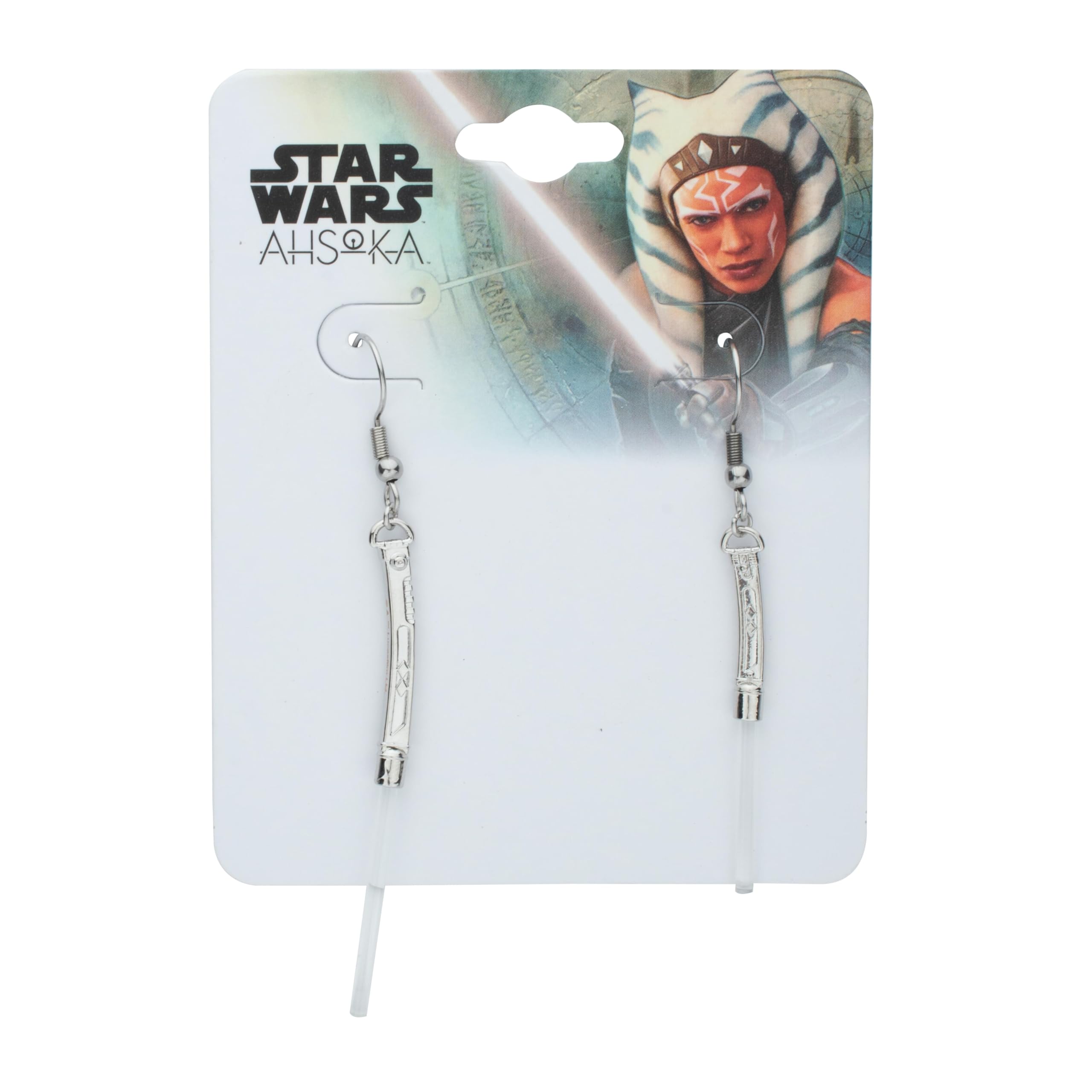 Foto 5 pulgar | Pendientes Star Wars Ahsoka Tano Lightsaber De Acero Inoxidable - Venta Internacional.