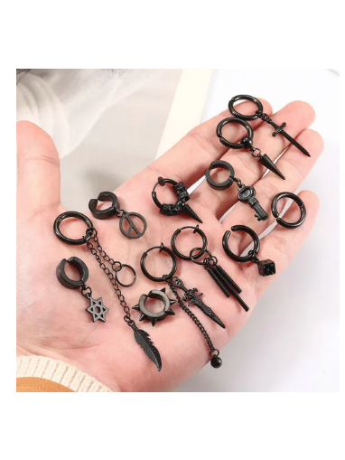 Foto 3 | 25 Aretes Falsos Piercing Hombre Imán Acero Inoxidable