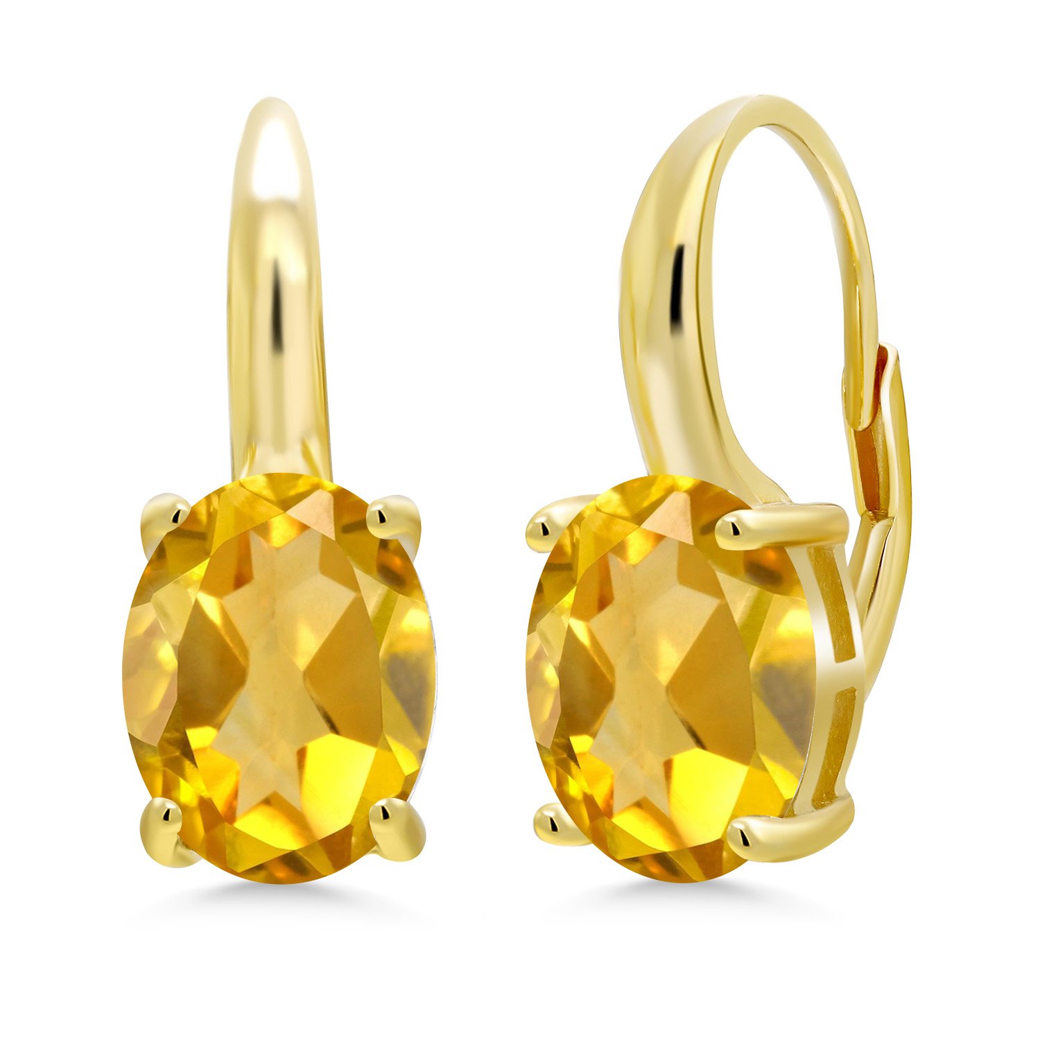 Foto 7 pulgar | Pendientes Gem Stone King  Plata Citrina Bañada En Oro Amarillo De 18 Quilates - Venta Internacional.