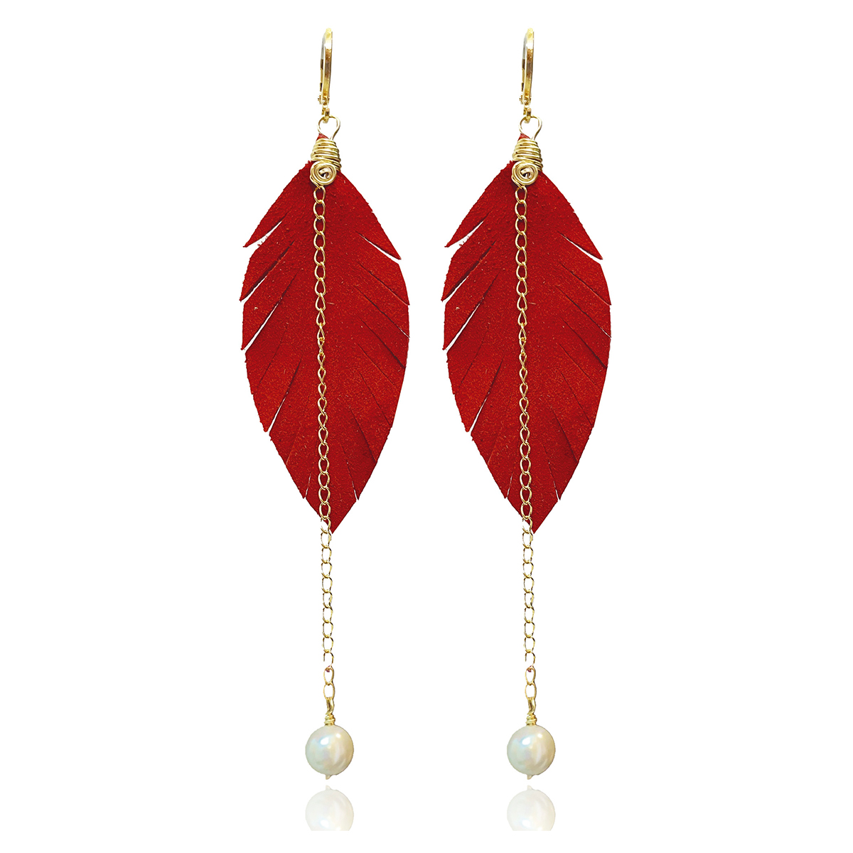 Foto 1 | Aretes Largos Mujer Accesorios Vangania Con Perla Y Cadena