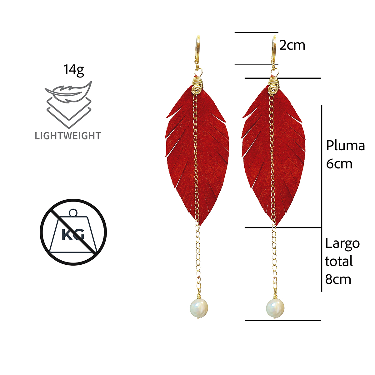Foto 3 pulgar | Aretes Largos Mujer Accesorios Vangania Con Perla Y Cadena