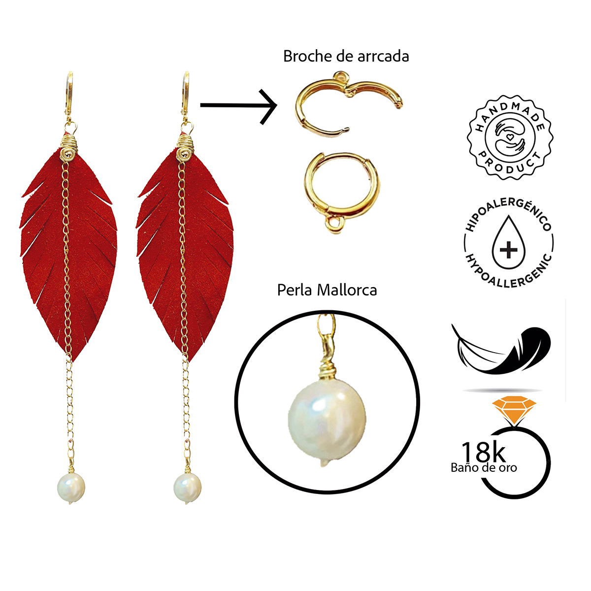 Foto 4 pulgar | Aretes Largos Mujer Accesorios Vangania Con Perla Y Cadena