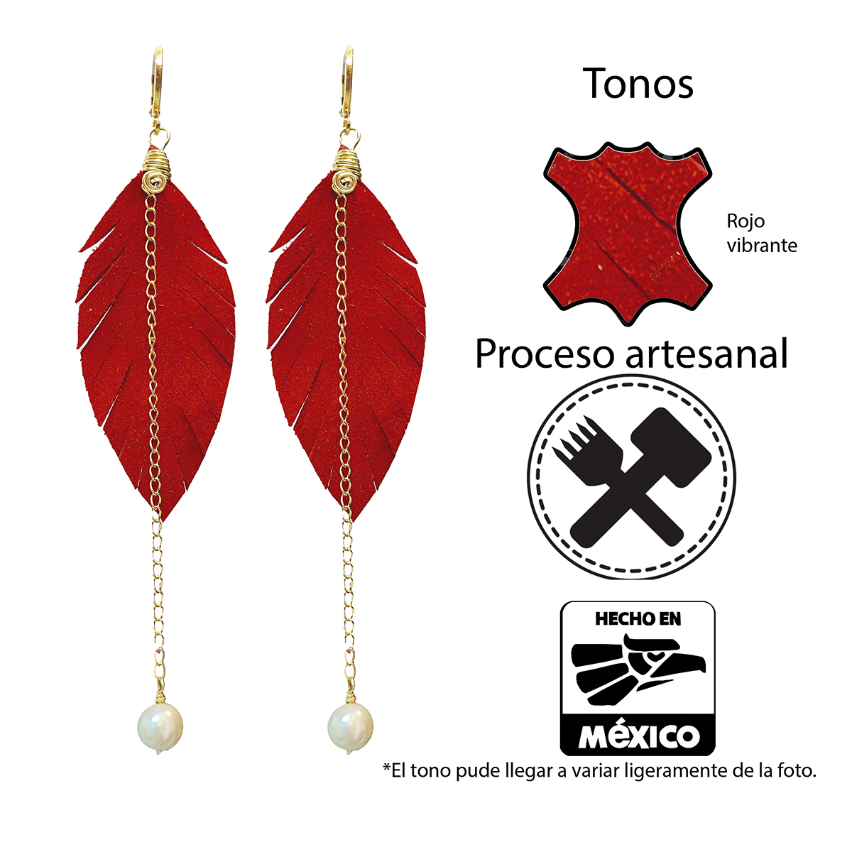 Foto 4 | Aretes Largos Mujer Accesorios Vangania Con Perla Y Cadena