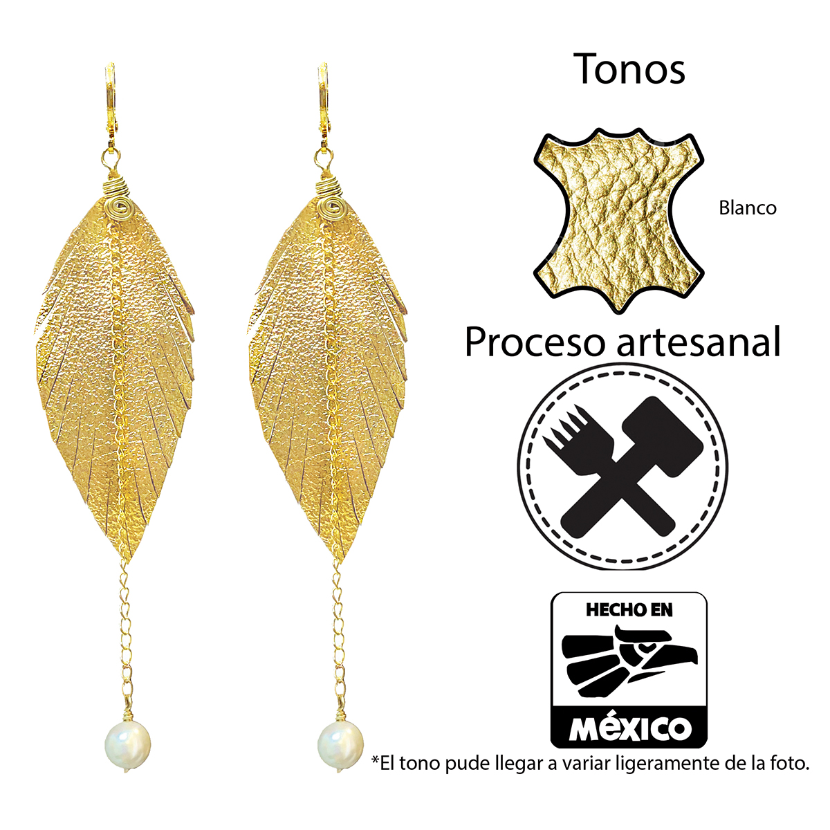 Foto 5 pulgar | Aretes Largos Mujer Accesorios Vangania Con Perla Y Cadena