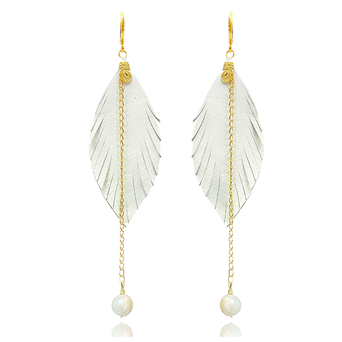 Foto 1 | Aretes Largos Mujer Accesorios Vangania Con Perla Y Cadena