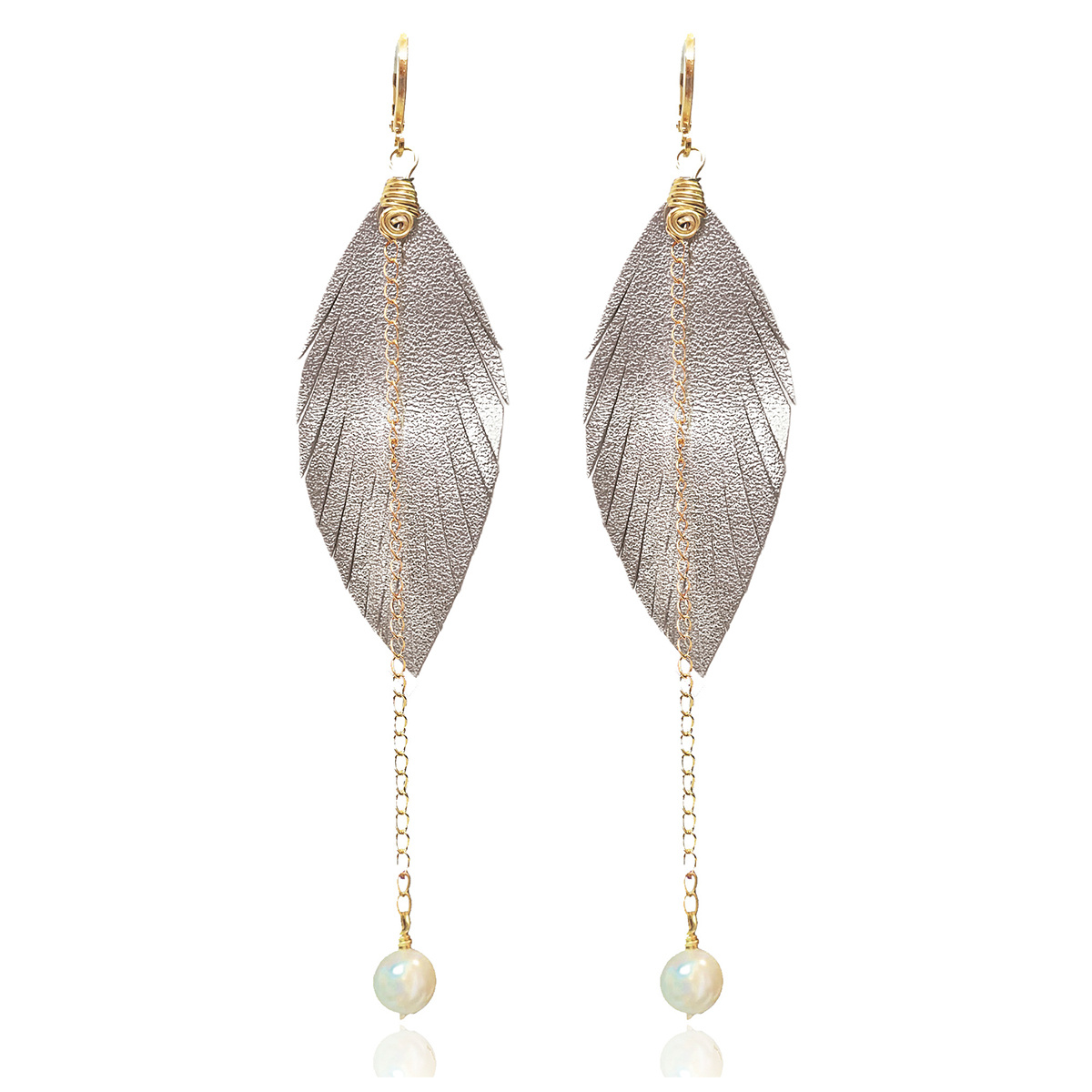 Foto 1 | Aretes Largos Mujer Accesorios Vangania Con Perla Y Cadena