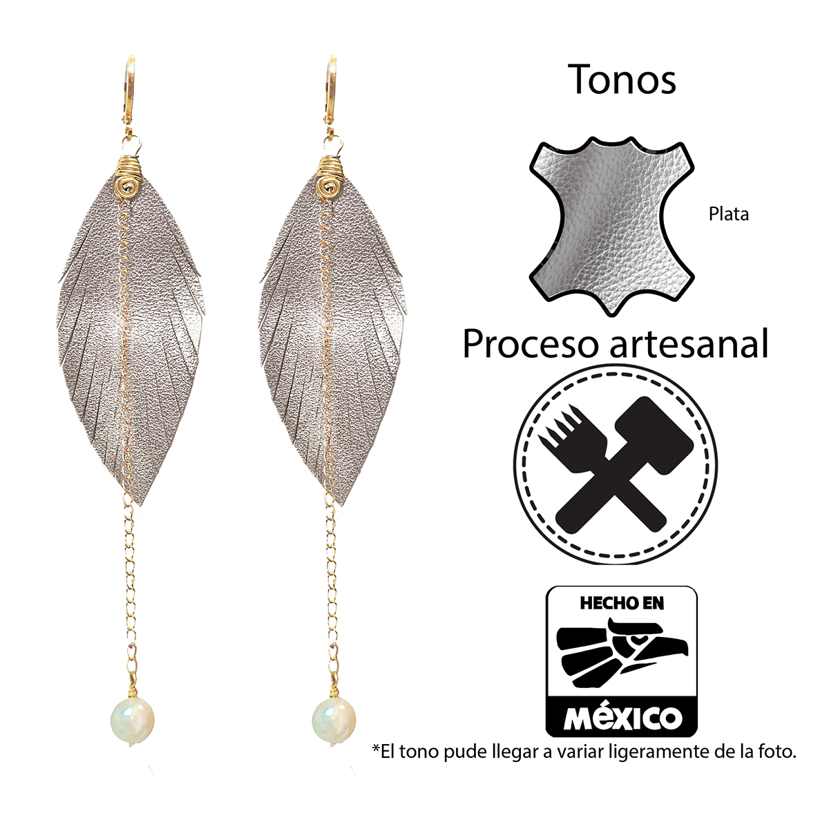 Foto 4 | Aretes Largos Mujer Accesorios Vangania Con Perla Y Cadena