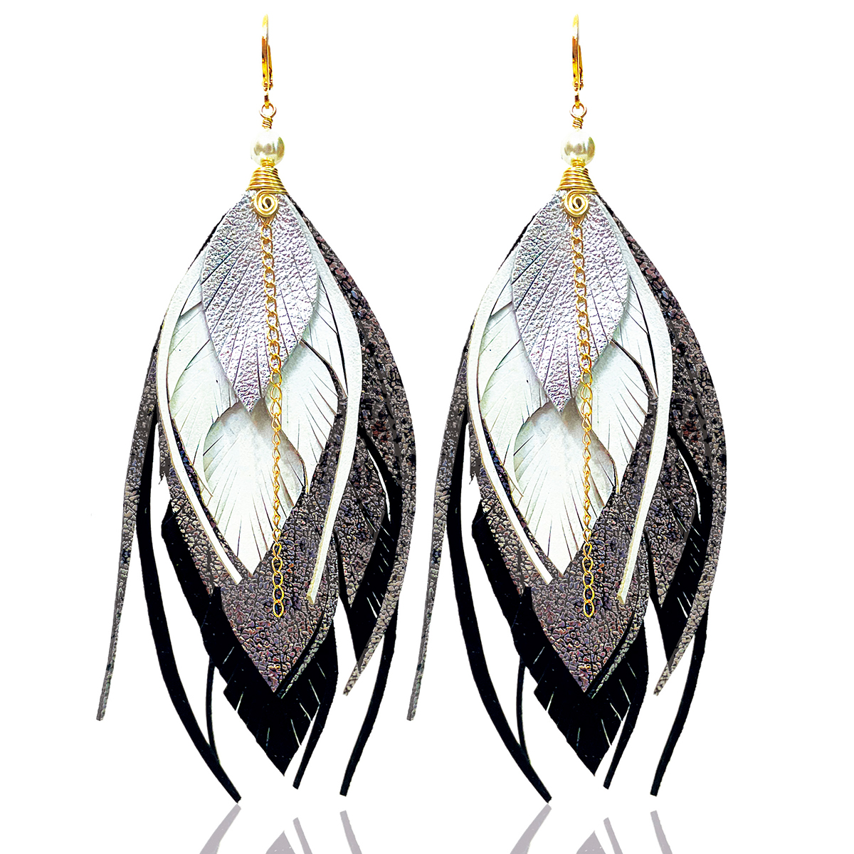Foto 1 | Aretes Largos De Mujer Vangania Negros Regalo Mujer Joyería