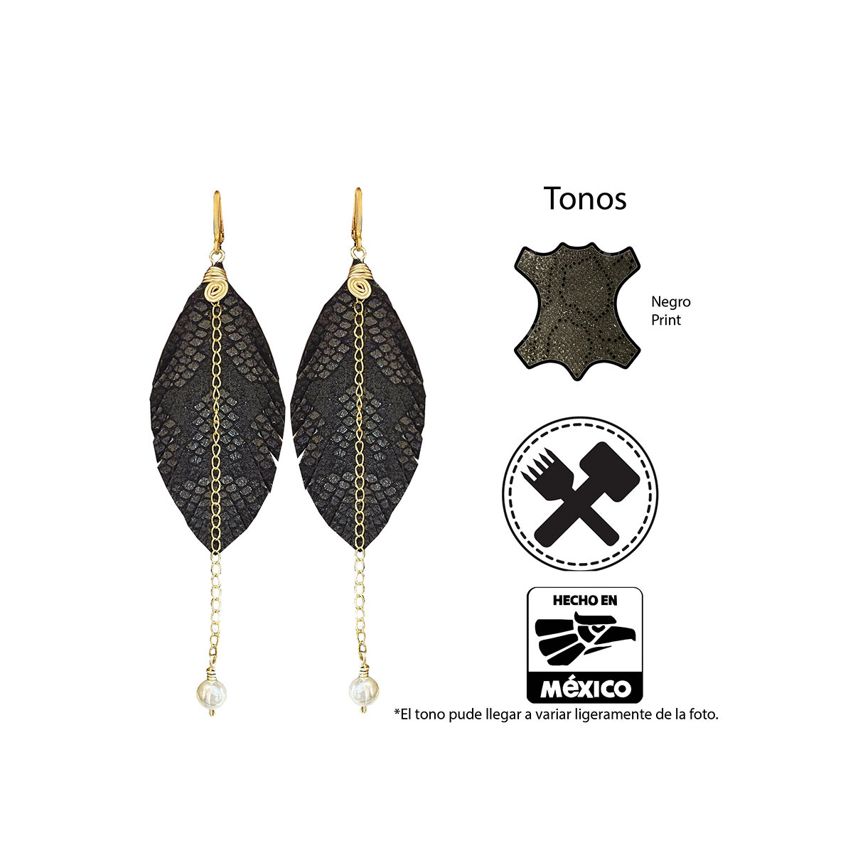 Foto 4 | Aretes Largos Mujer Accesorios Vangania Con Perla Y Cadena