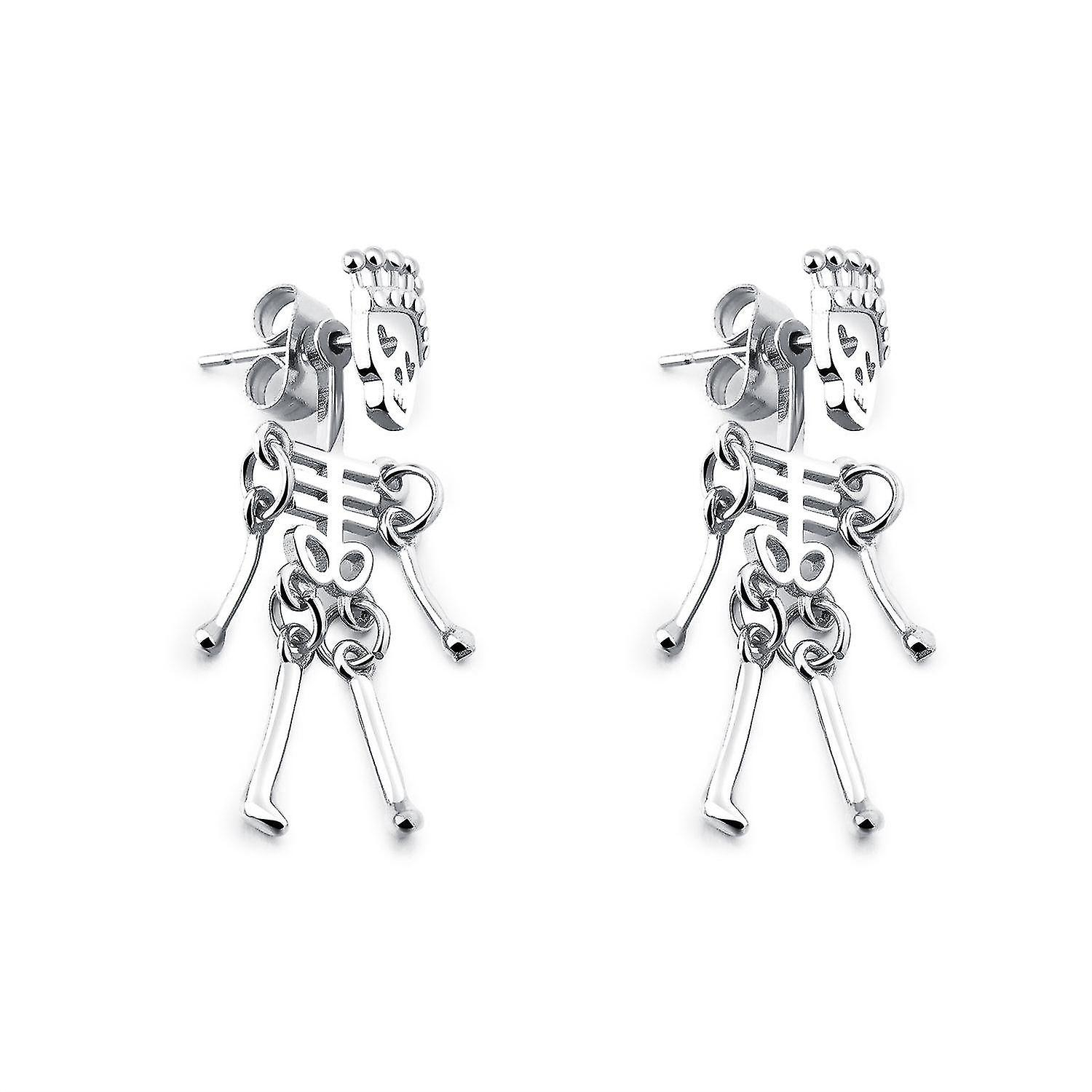 Foto 2 pulgar | Pendientes Huoguo  Estilo Punk Gótico  Diseño De Calavera  Diseño De Calavera - Venta Internacional.