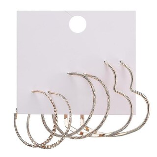Foto 1 | Set De Pendientes De Aleación Con Forma De Corazón Circular Para Festivales (3 Pares) - Venta Internacional.
