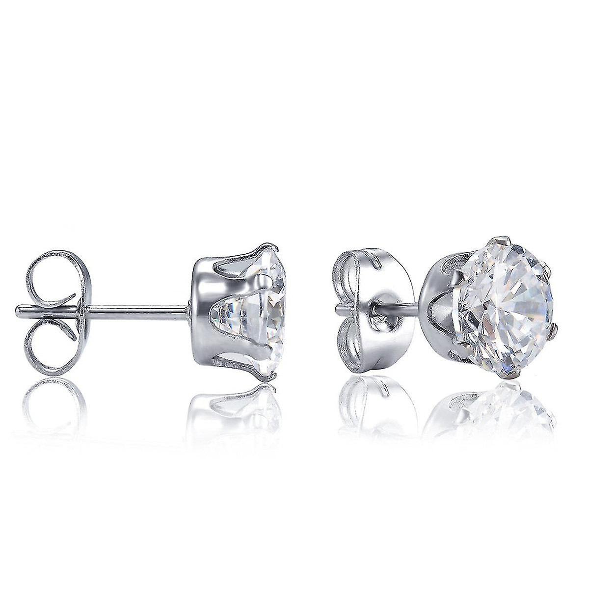 Foto 1 | Pendientes Huoguo Classic Redondos De Acero Inoxidable De 3 Mm - Venta Internacional.