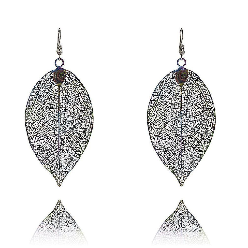 Foto 2 pulgar | Pendientes Huoguo  Forma De Gotas Metálicas Con Borlas De Hojas De Doble Capa - Venta Internacional.