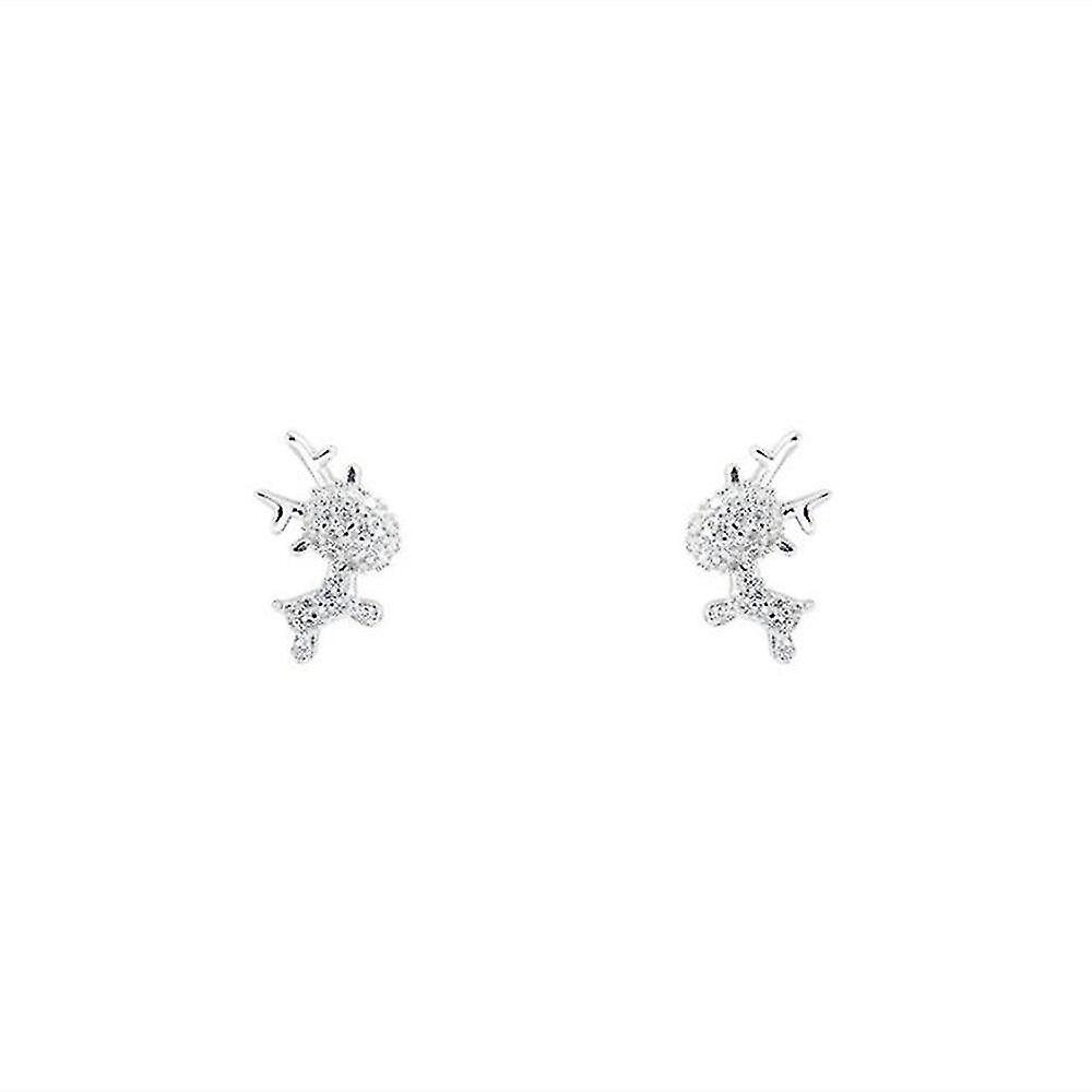 Foto 2 pulgar | Pendientes Huoguo  Regalo De Navidad  Con Diseño De Reno Y Alce  Chapados En Plata - Venta Internacional.