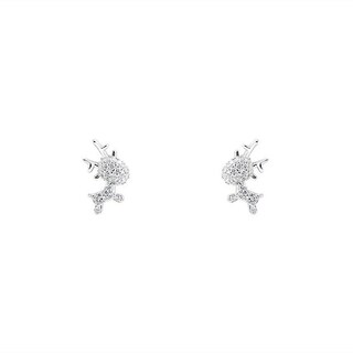 Foto 1 | Pendientes Huoguo Regalo De Navidad Con Diseño De Reno Y Alce Chapados En Plata - Venta Internacional.