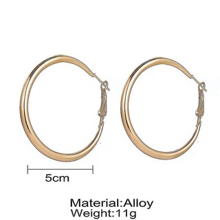 Foto 2 | Pendientes Huoguo Big Circle De Aleación Dorada Para Fiestas - Venta Internacional.