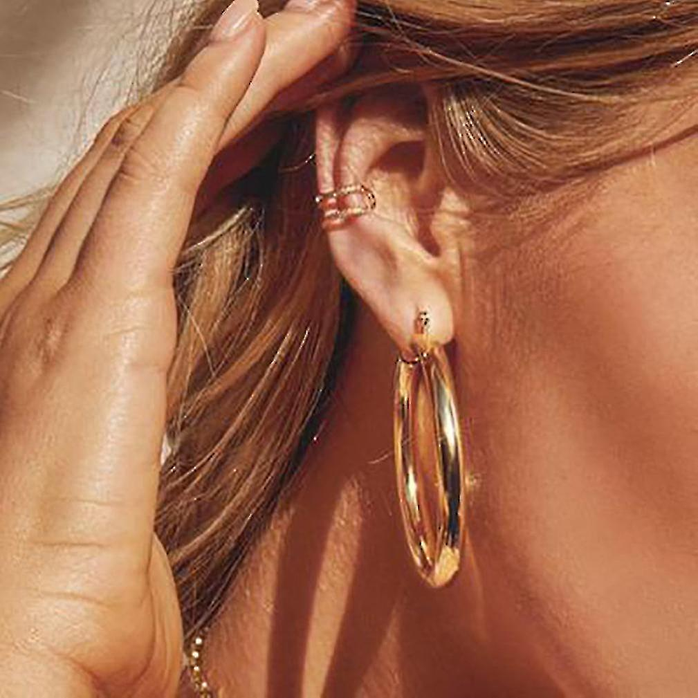 Foto 4 pulgar | Pendientes Huoguo Big Circle De Aleación Dorada Para Fiestas - Venta Internacional.
