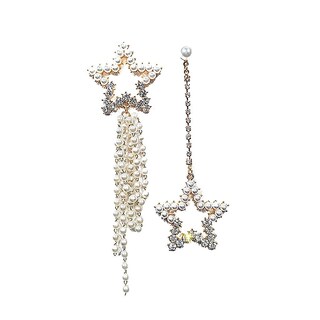 Foto 1 | Pendientes Huoguo Perlas Asimétricas Con Forma De Estrella De Cinco Puntas Y Borla - Venta Internacional.