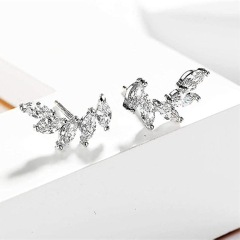 Foto 4 pulgar | Pendientes Huoguo De Plata De Ley 925 Con Circonita Cúbica Marquesa - Venta Internacional.