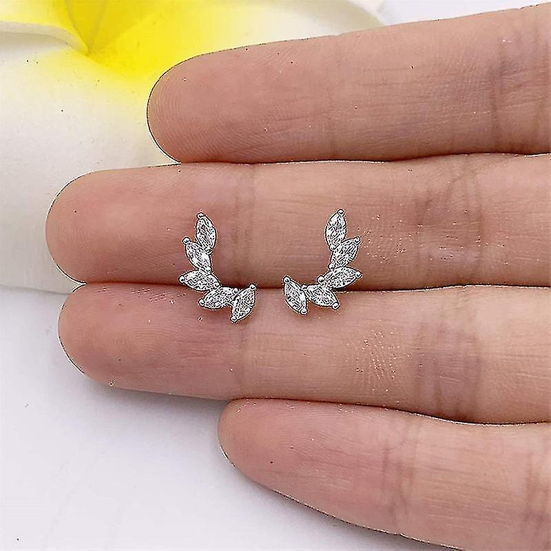 Foto 5 pulgar | Pendientes Huoguo De Plata De Ley 925 Con Circonita Cúbica Marquesa - Venta Internacional.