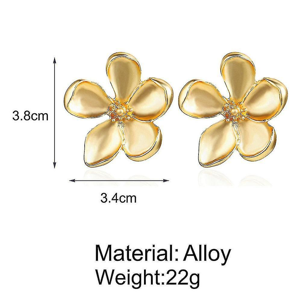 Foto 4 pulgar | Pendientes Huoguo Flowerv De Aleación De Metal Dorado Para Regalo De Cumpleaños - Venta Internacional.