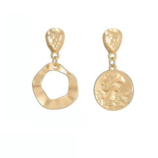 Foto 1 | Pendientes Huoguo Retrato Redondo Estilo Francés Asimétrico - Venta Internacional.