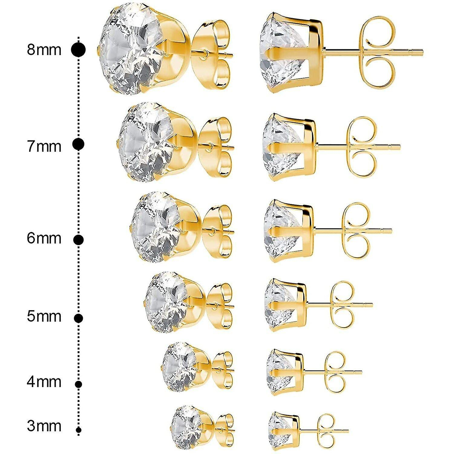 Foto 3 pulgar | Pendientes Huoguo De Acero Inoxidable Quirúrgico Con Circonita Cúbica - Venta Internacional.