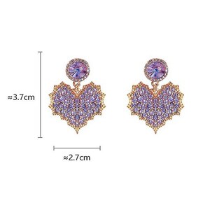 Foto 2 | Pendientes Huoguo En Forma De Gotas Con Forma De Corazón Morado Para Uso Diario - Venta Internacional.