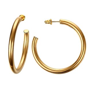 Foto 1 | Pendientes Huoguo Dorados De Acero Inoxidable Minimalistas De 42 Mm Para Mujer - Venta Internacional.