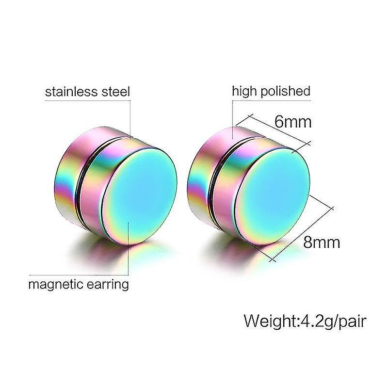 Foto 3 pulgar | Pendientes Huoguo Coloridos Pendientes Magnéticos De Acero Inoxidable De 8 Mm - Venta Internacional.